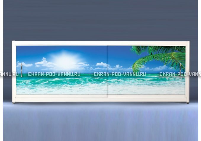Экран на роликах EUROPLEX Пляж – купить по цене 12400 руб. в интернет-магазине в городе Ставрополь картинка 1