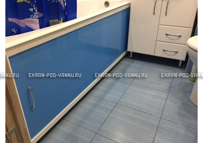 Раздвижной экран EUROPLEX Комфорт голубой – купить по цене 6750 руб. в интернет-магазине в городе Ставрополь картинка 1