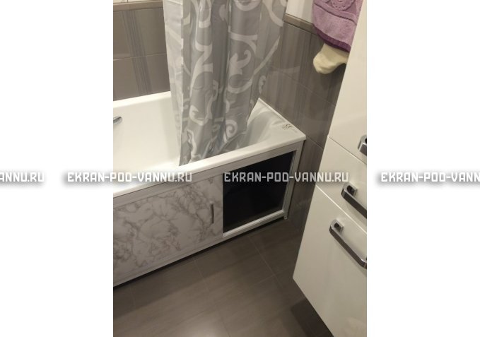 Раздвижной экран EUROPLEX Комфорт серый мрамор – купить по цене 6250 руб. в интернет-магазине в городе Ставрополь картинка 4