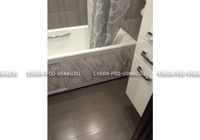 Раздвижной экран EUROPLEX Комфорт серый мрамор – купить по цене 6250 руб. в интернет-магазине в городе Ставрополь картинка 3
