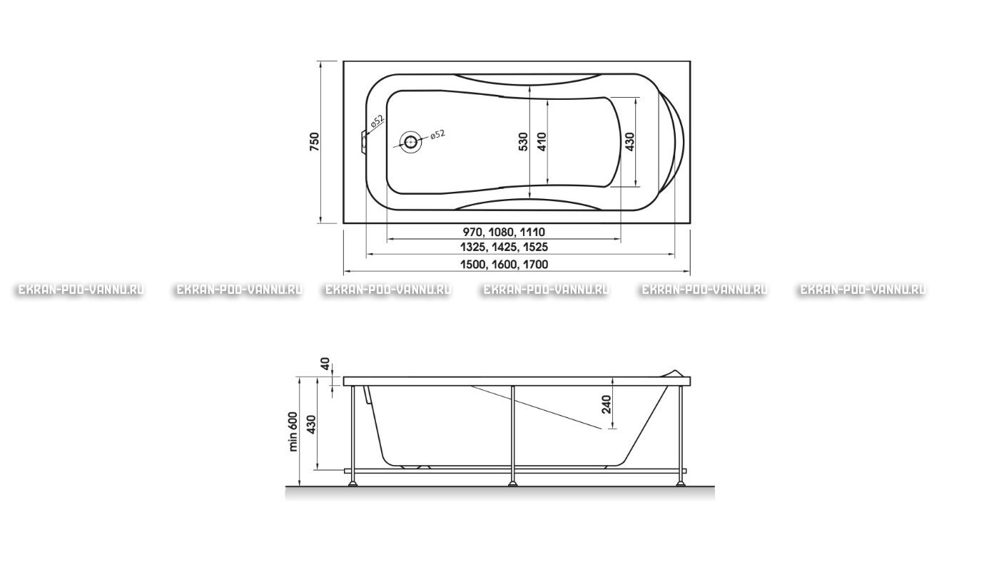 Акриловая ванна Relisan Elvira 160x75 – купить по цене 15940 руб. в интернет-магазине в городе Ставрополь картинка 10