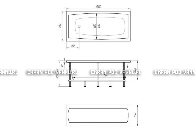 Акриловая ванна 1MarKa Melora 150x70 – купить по цене 12300 руб. в интернет-магазине в городе Ставрополь картинка 4