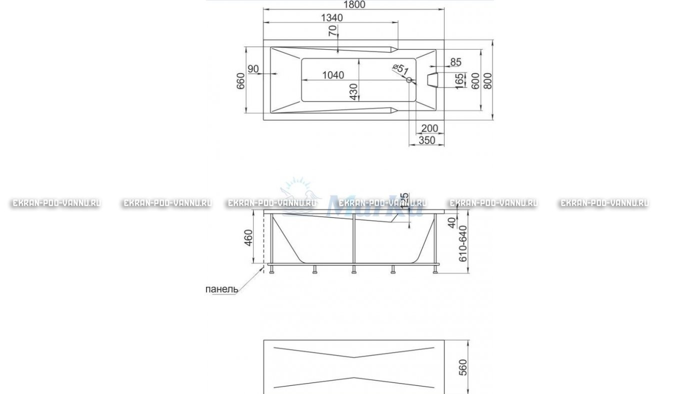 Акриловая ванна 1MarKa Raguza 180x80 – купить по цене 17854 руб. в интернет-магазине в городе Ставрополь картинка 13