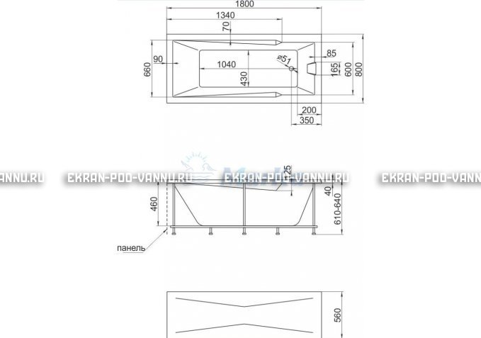 Акриловая ванна 1MarKa Raguza 180x80 – купить по цене 17854 руб. в интернет-магазине в городе Ставрополь картинка 4