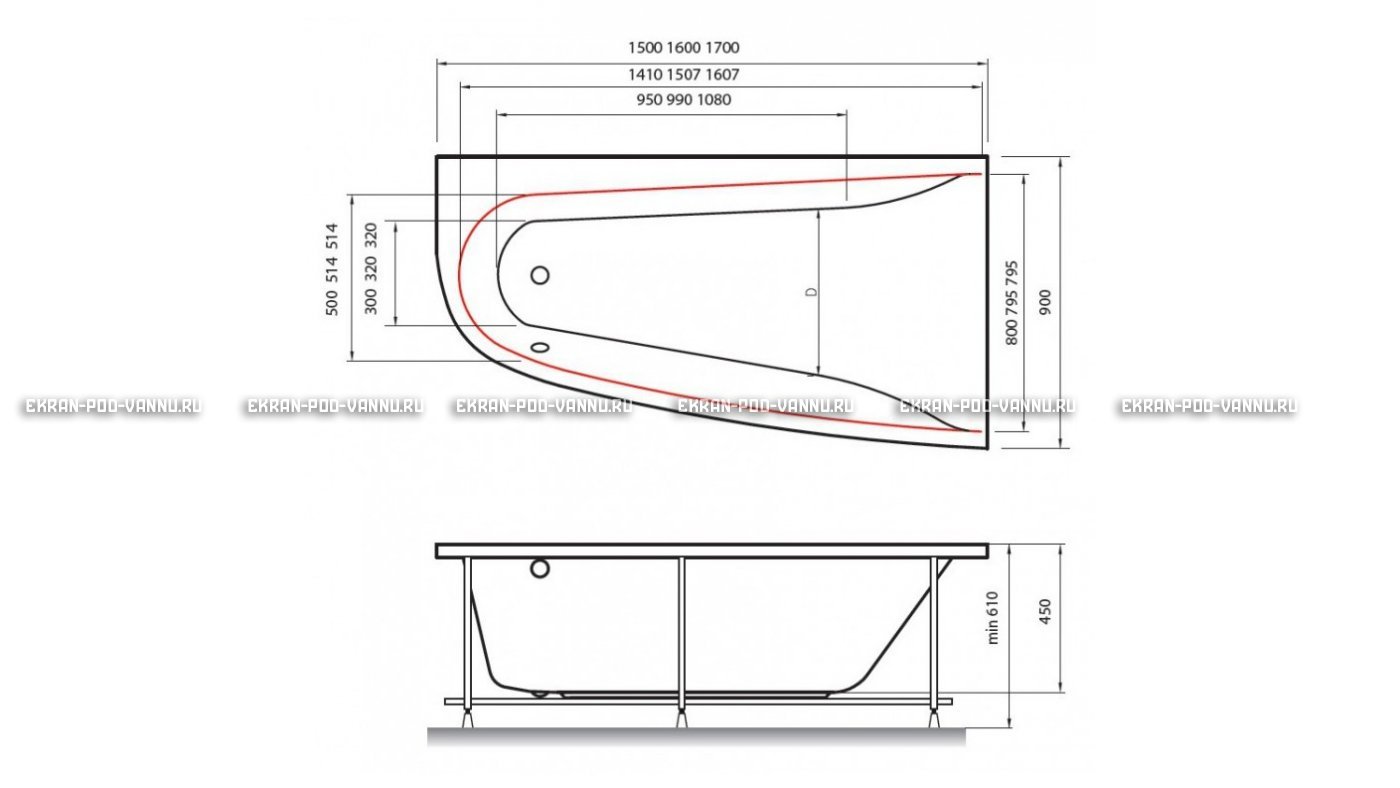 Акриловая ванна Vayer Boomerang 160x90 – купить по цене 52780 руб. в интернет-магазине в городе Ставрополь картинка 10