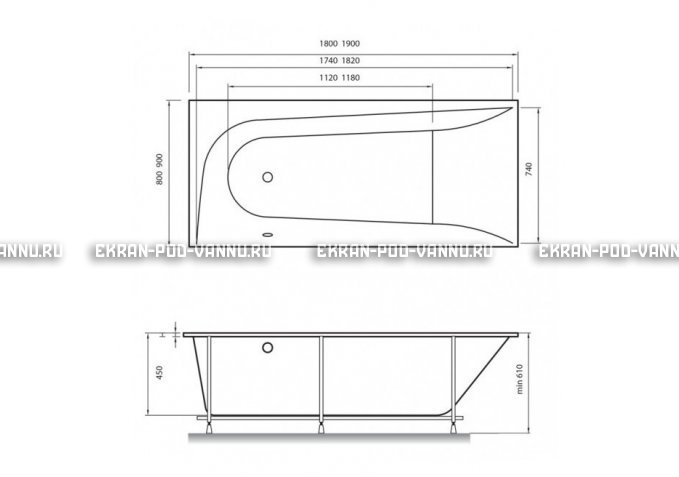 Акриловая ванна Vayer Boomerang 180x80 – купить по цене 43210 руб. в интернет-магазине в городе Ставрополь картинка 4