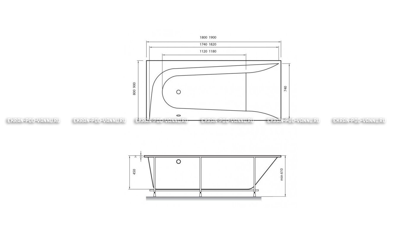Акриловая ванна Vayer Boomerang 190x90 – купить по цене 53050 руб. в интернет-магазине в городе Ставрополь картинка 15