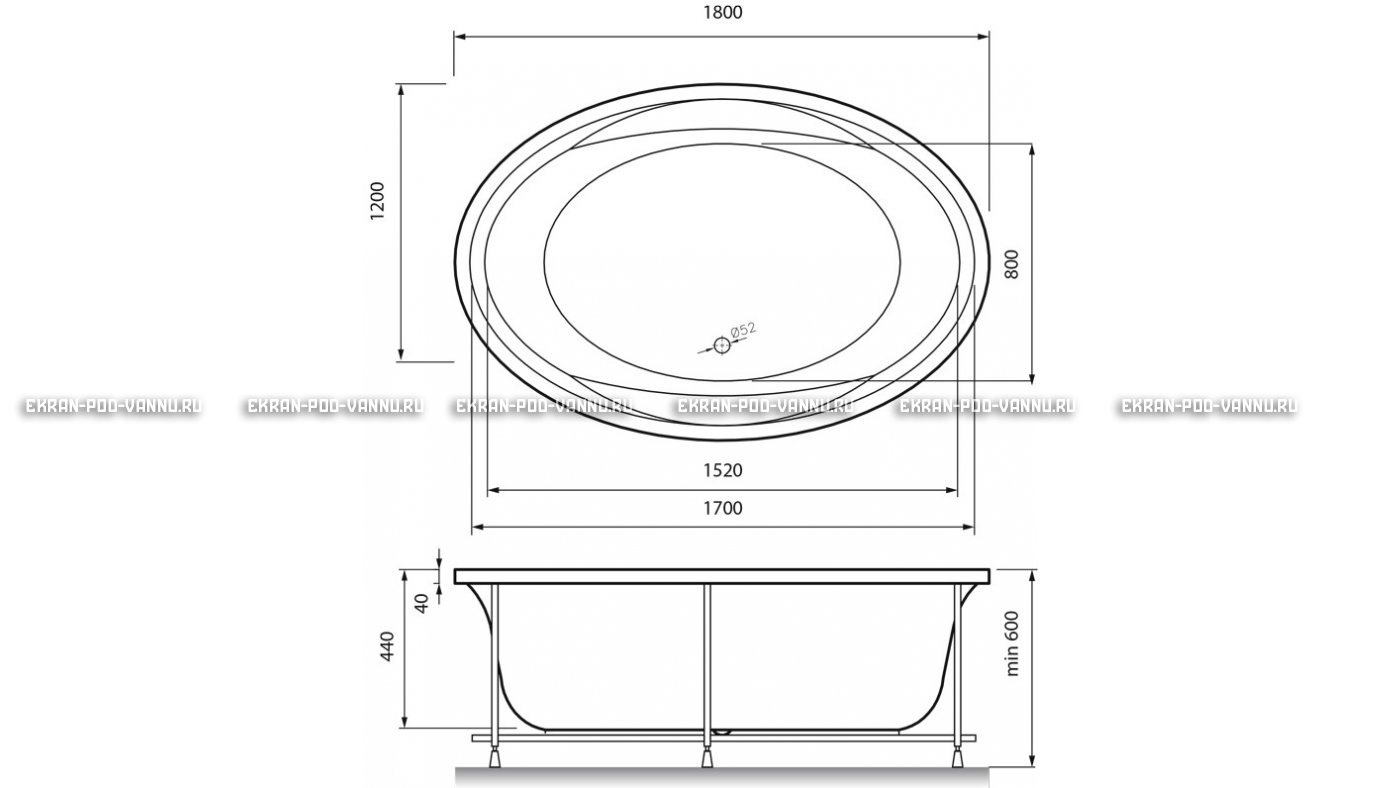 Акриловая ванна Vayer Opal 180x120 – купить по цене 33850 руб. в интернет-магазине в городе Ставрополь картинка 13