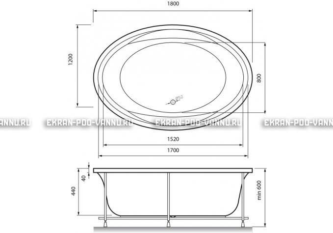 Акриловая ванна Vayer Opal 180x120 – купить по цене 33850 руб. в интернет-магазине в городе Ставрополь картинка 4